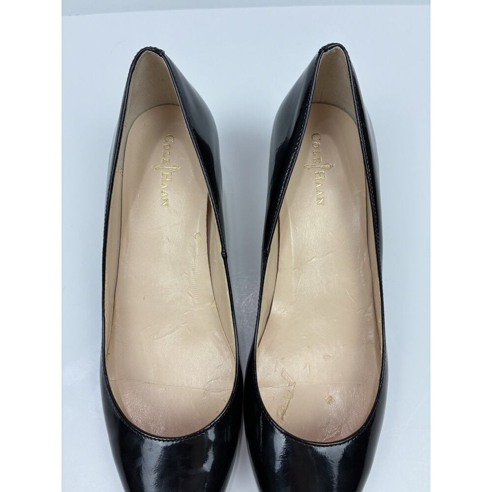 Cole Haan NikeAir Black Patent Leather Pointed Toe Kitten Heel 7B Quiet Luxury - Picture 4 of 9